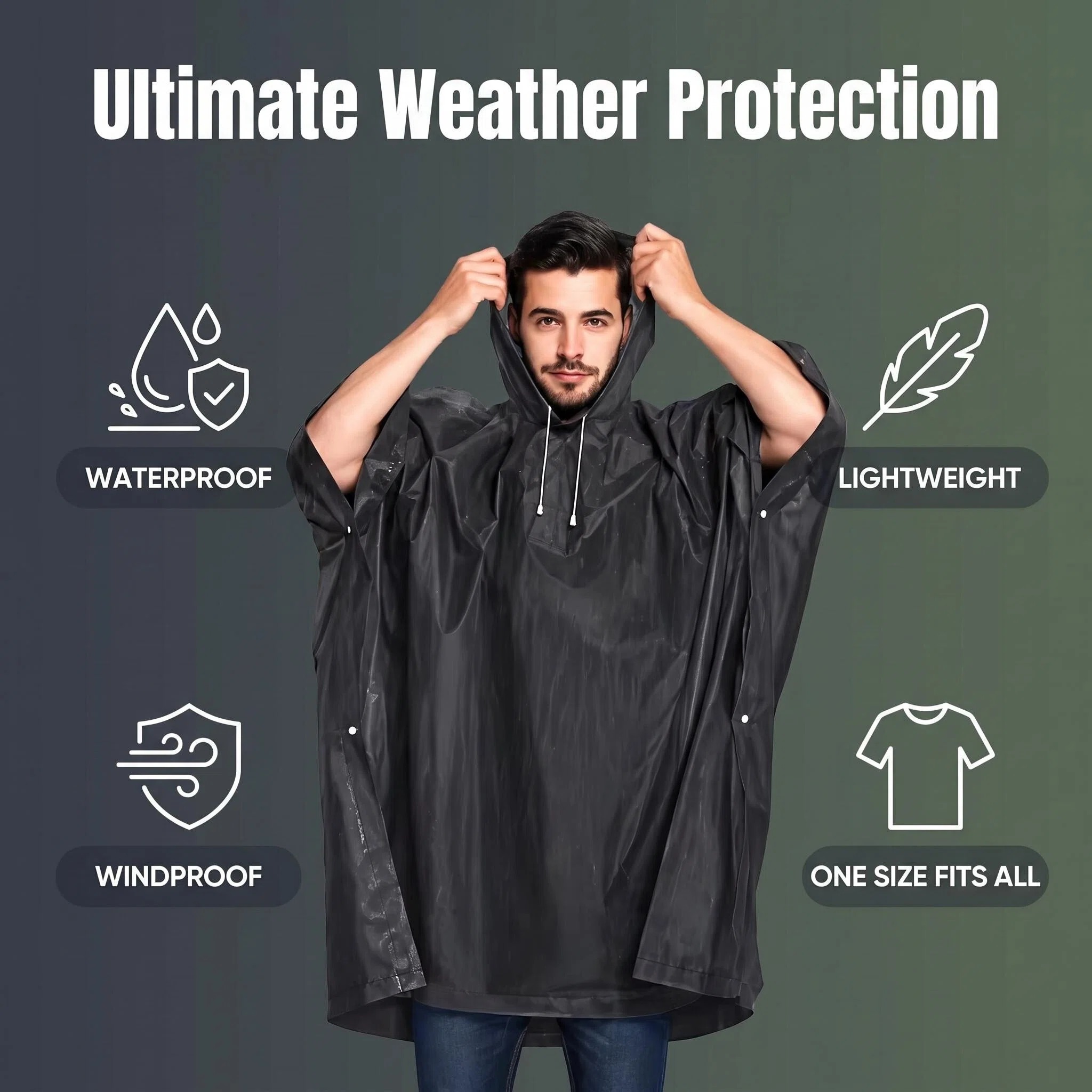 Outdoor 3 in 1 Tactical Rain P - đánh giá và giá Emergency Poncho Rain